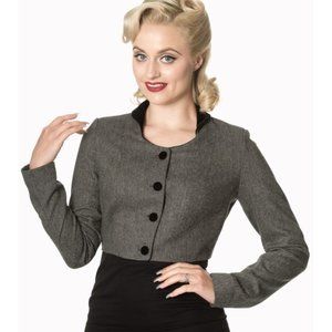 NWT Banned Retro Lady Luck Cropped Gray/Grey Jacket - XS